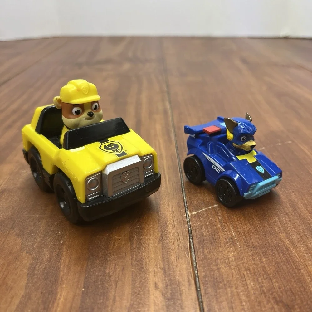 PAW Patrol Rubble Construction Truck & Mighty Pups Chase Mini Vehicle Lot
